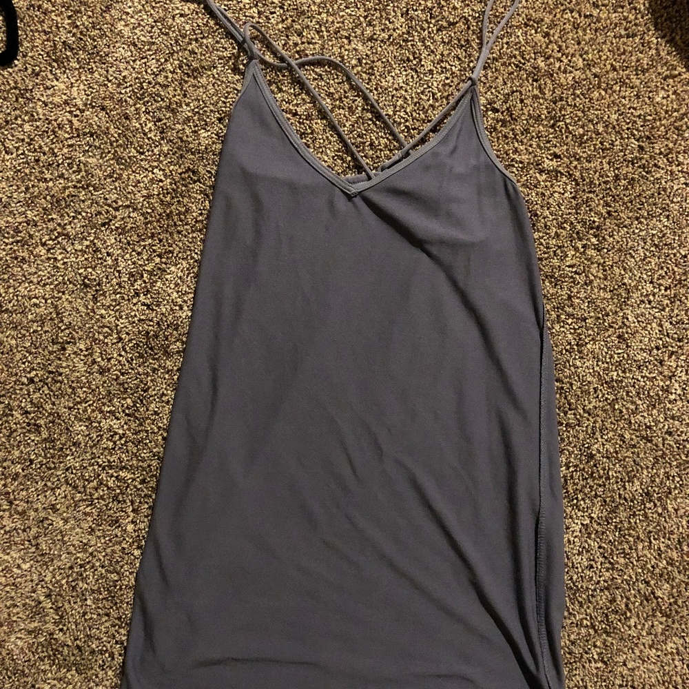 strappy blue dress